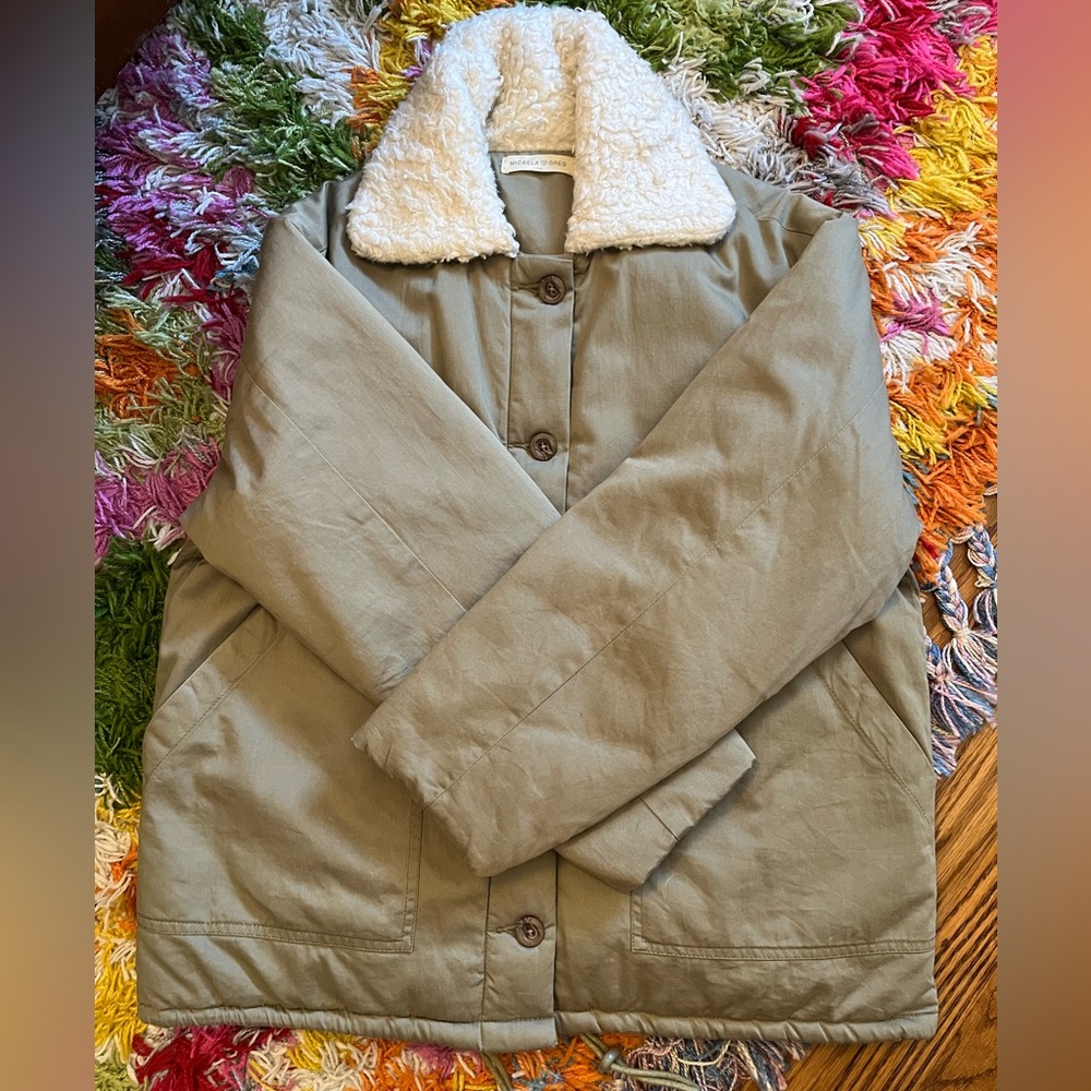 Micaela Greg Sherpa-Trim green bomber - Picture 3 of 5